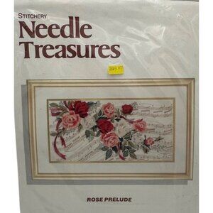Needle Treasures "Rose Prelude" Stitchery Kit Music 00643 Embroidery 16X12 Vtg